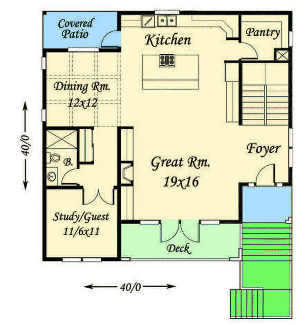 Plan 85102MS: Modern House Plan for Front-Sloping Lot - Floor Plan - Main Level - Contemporary, Modern, Northwest