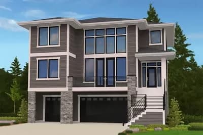 Modern House Plan for Front-Sloping Lot