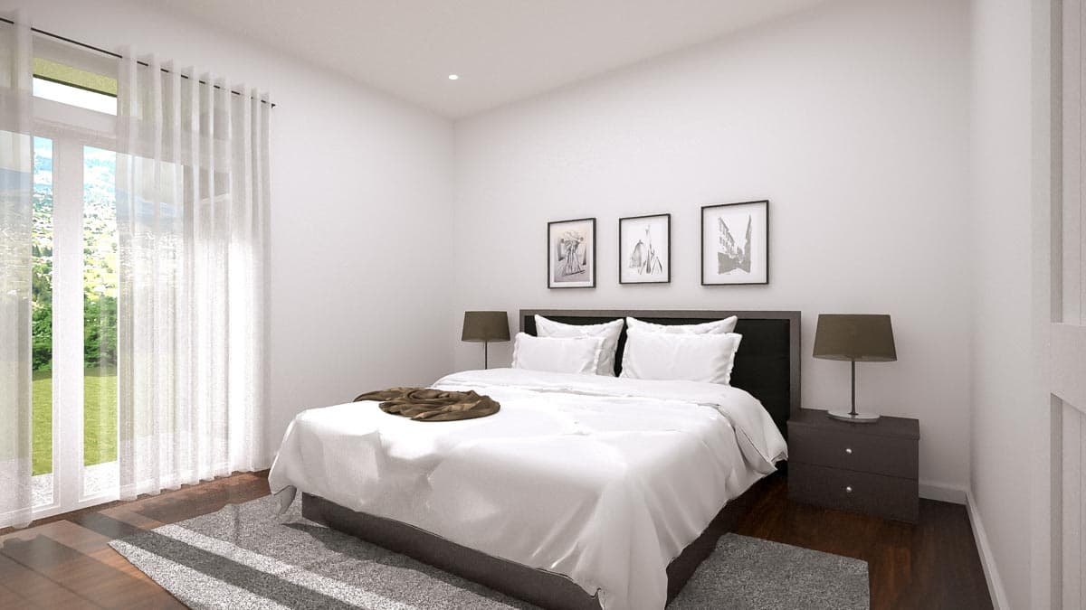 Plan 85105MS: Tiny Modern House Plan with Lanai - Image #5 - Contemporary, Modern