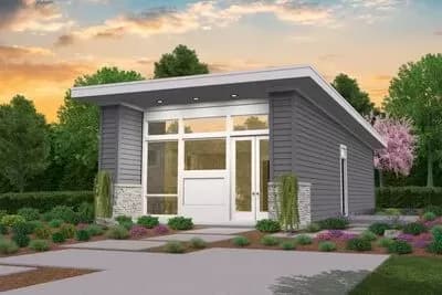 Tiny Modern House Plan with Lanai