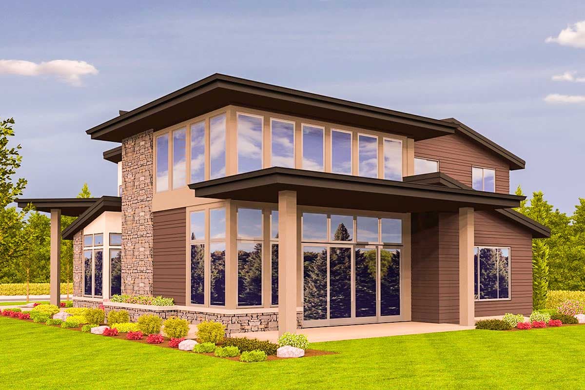 Plan 85123MS: Angled Entry 5 Bed Modern House Plan - Image #4 - Contemporary, Modern, Northwest