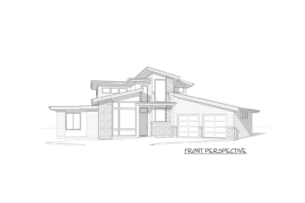 Plan 85130MS: Modern House Plan with Up to 5 Beds and a 2-Car Angled Garage - 2515 Sq Ft - Image #8 - Modern, Northwest