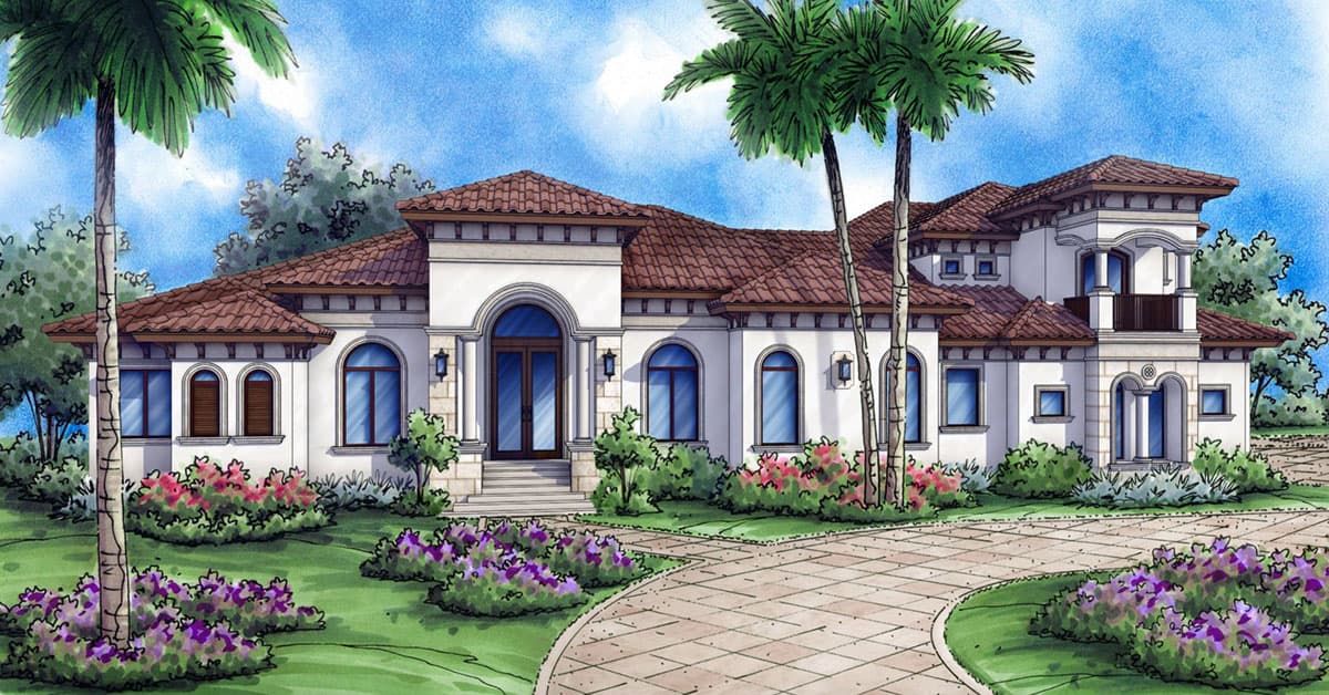 Plan 86000BW: Five Bedroom Mediterranean House Plan - Image #10 - European, Florida-Style, Mediterranean, Spanish