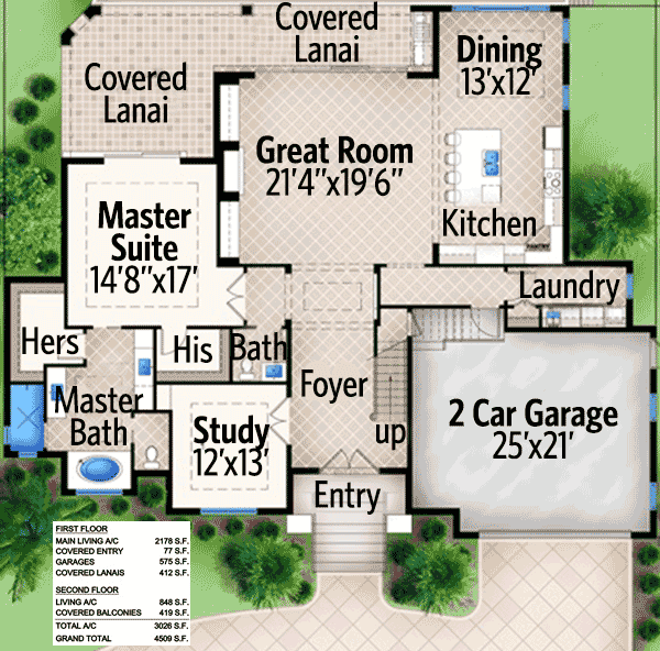 Plan 86003BW: Remarkable Mediterranean House Plan - Floor Plan - Main Level - European, Florida-Style, Mediterranean, Tuscan