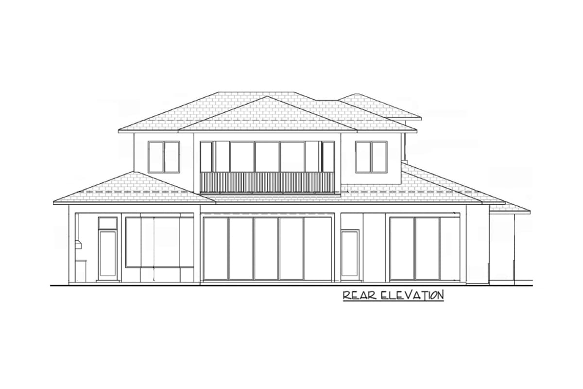 Plan 86005BW: 4 Bed Master Down Luxury Home Plan - Image #7 - Florida-Style, Southern