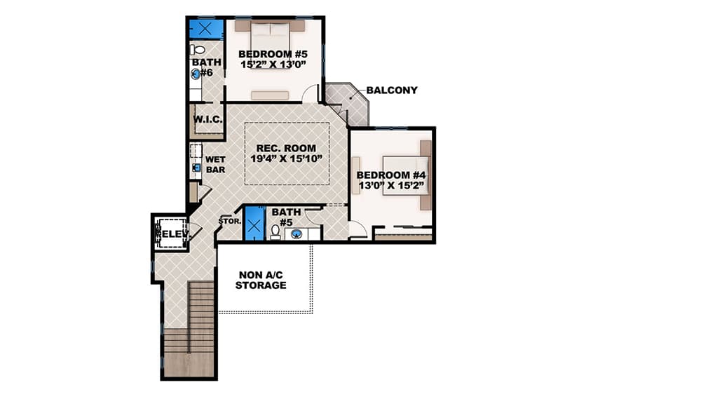 Plan 86021BW: Mediterranean Dream Home Plan with 2 Master Suites - Floor Plan - 2nd Floor - Florida-Style, Mediterranean, Spanish