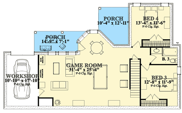 Plan 86200HH: One Story Living With Walkout Basement - Floor Plan - Basement - Ranch, Traditional