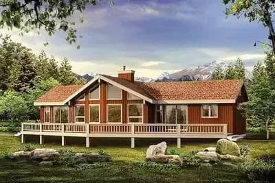 Lake Home Plan with Large Deck - 1230 Sq Ft