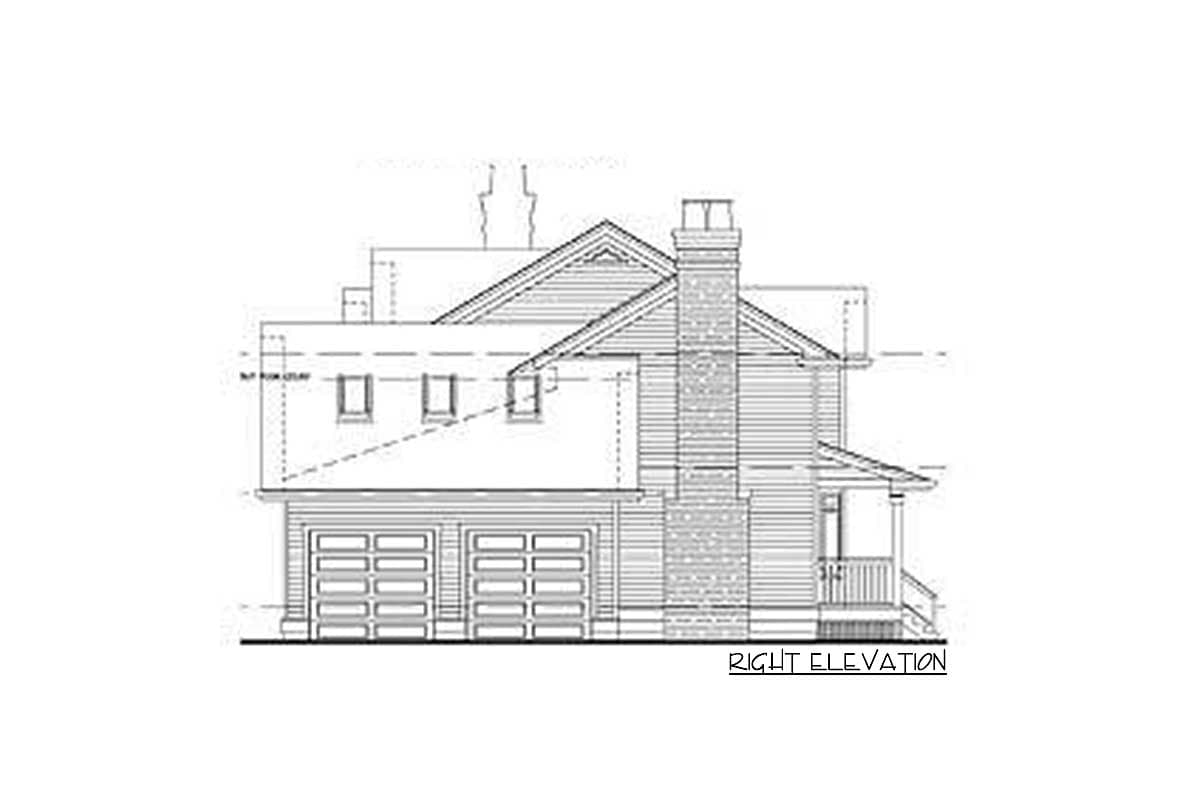 Plan 88193SH: 3-Bed Country Home Plan with Upstairs Vaulted Master Suite - Image #4 - Country