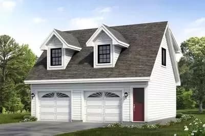 One Bedroom Garage Apartment Plan - 588 Sq Ft