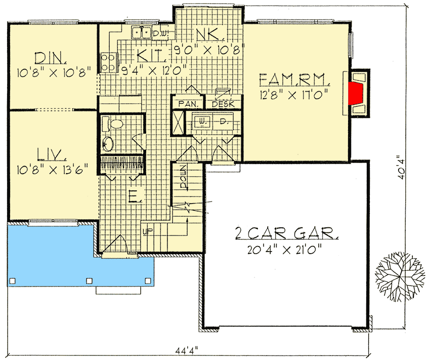 Plan 8904AH: Traditional Two-Story Home Plan - Floor Plan - Main Level - Country, Traditional