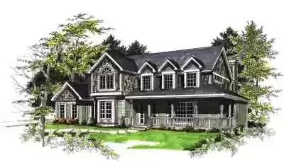 2 Story Country Cottage House Plan