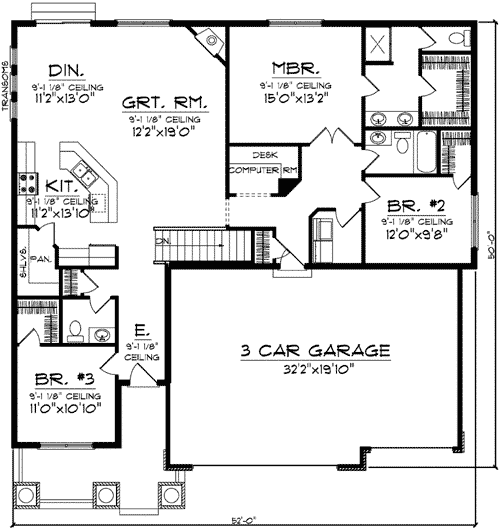 Plan 89667AH: Flexible Charming Craftsman House Plan - Floor Plan - Main Level - Craftsman, Northwest