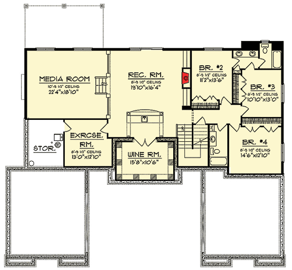 Plan 89763AH: Graceful Arches - Floor Plan - Basement - European, Ranch, Southern