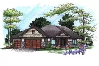 3-Bed Ranch Home Plan with Craftsman Detailing