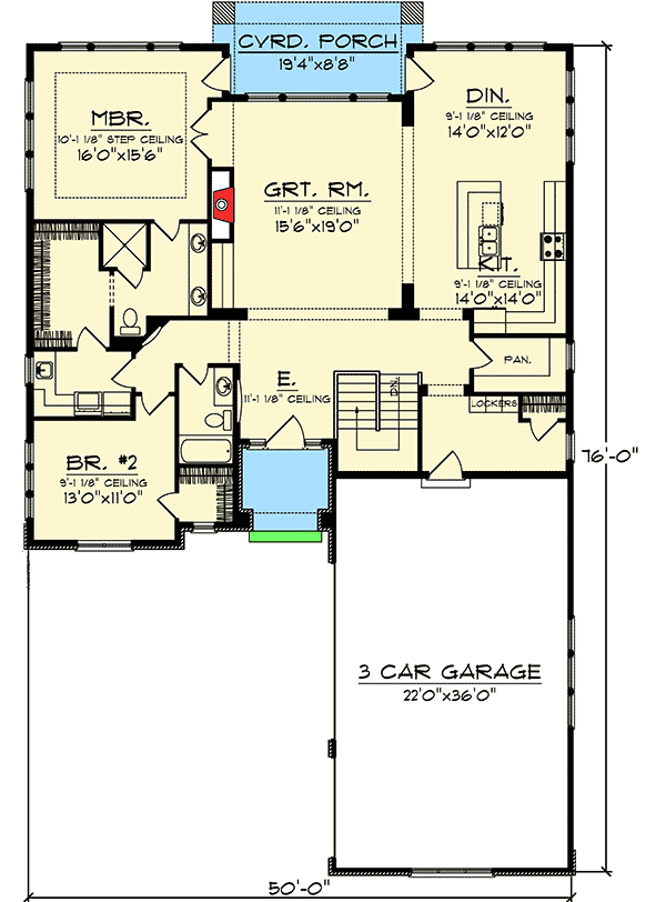 Plan 89797AH: Rustic Mediterranean Home - Floor Plan - Main Level - European, Mediterranean, Southwest, Tuscan