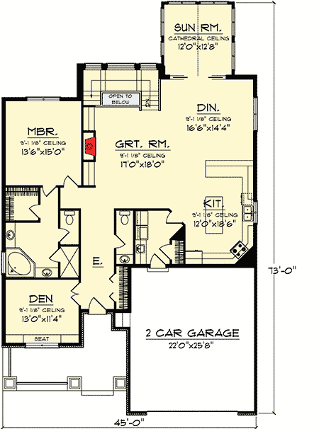 Plan 89807AH: Craftsman with Lower level - Floor Plan - Main Level - Northwest