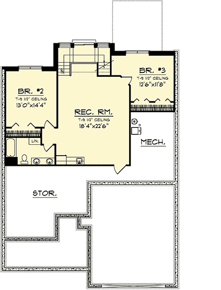 Plan 89807AH: Craftsman with Lower level - Floor Plan - Basement - Northwest