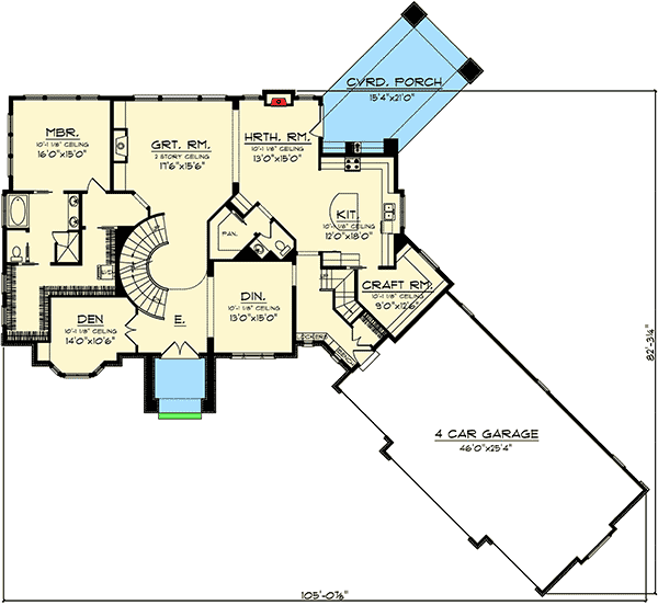 Plan 89811AH: Magnificent European Home Plan - Floor Plan - Main Level - European, Traditional