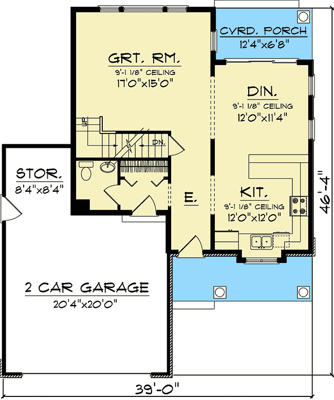 Plan 89814AH: Traditional Home Plan for a Narrow Lot - Floor Plan - Main Level - Northwest, Traditional