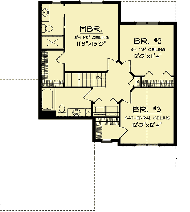 Plan 89814AH: Traditional Home Plan for a Narrow Lot - Floor Plan - 2nd Floor - Northwest, Traditional