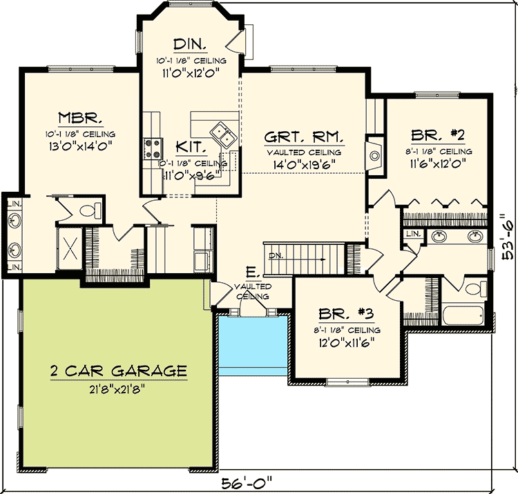 Plan 89815AH: 3 Bedroom Hill Country Rambler - Floor Plan - Main Level - Country, Craftsman, Hill Country, Ranch