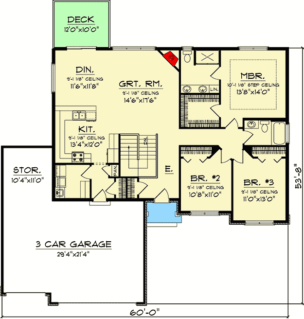 Plan 89818AH: Small Ranch Lives Large - Floor Plan - Main Level - Ranch, Traditional