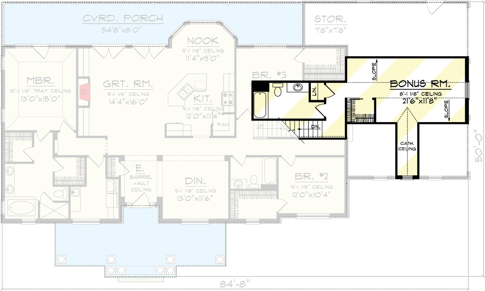 Plan 89821AH: 3 Bedroom Rambling Ranch - Floor Plan - Bonus Level - Craftsman, Northwest, Ranch