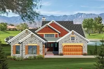 2 Bedroom Rustic Ranch Home Plan