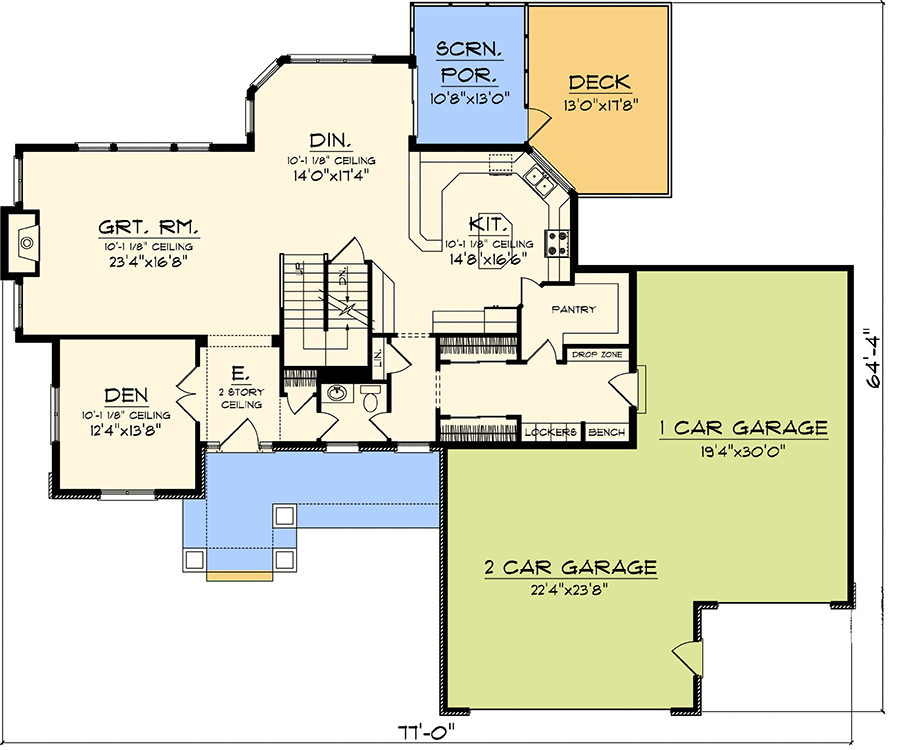 Plan 89833AH: 4 Bedroom Home Plan with Upstairs Laundry - Floor Plan - Main Level - Northwest, Traditional