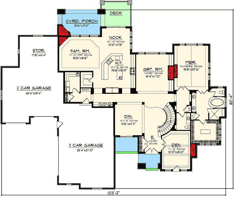 Plan 89858AH: Grand Entrance - Floor Plan - Main Level - European, Tuscan