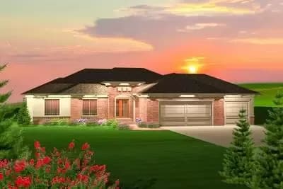 Prairie Style With Low Sloping Rooflines