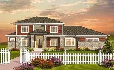 Prairie-Style Master Down Home Plan - 3323 Sq Ft - Architectural Designs