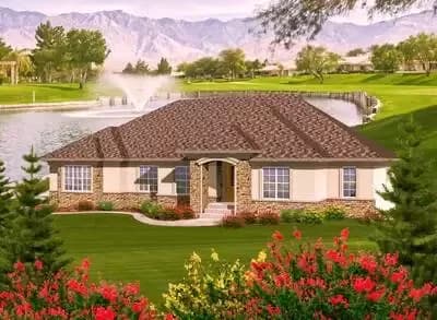 Walkout Ranch With Hip Roofline