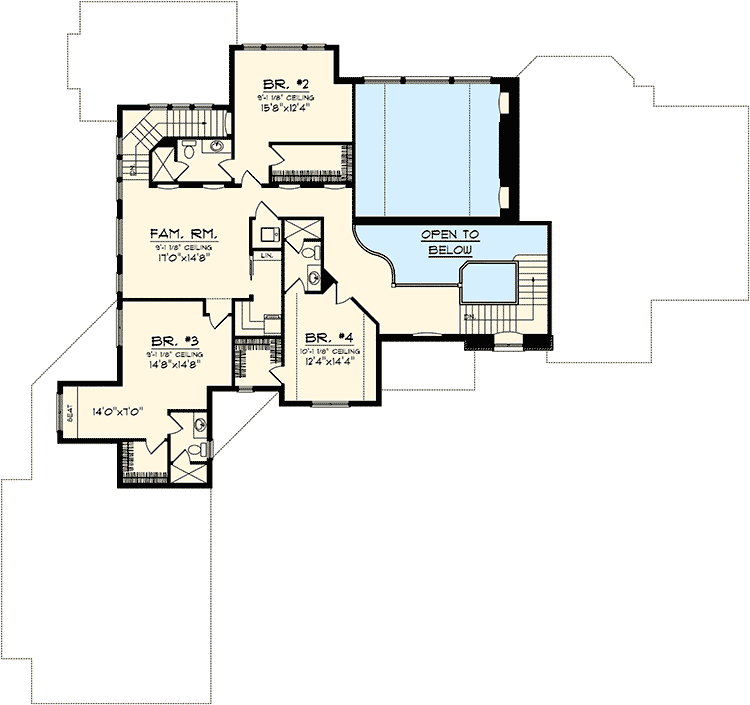 Plan 89879AH: French Country With Sweeping Roofline - Floor Plan - 2nd Floor - European