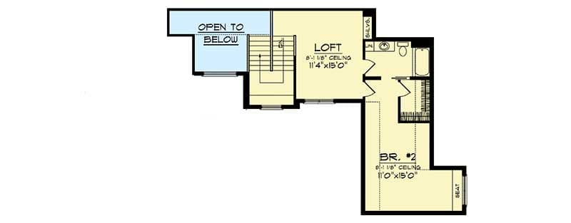 Plan 89880AH: Shingle Style With Angled Garage and Master - Floor Plan - Second Level - Craftsman, Shingle