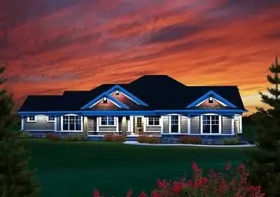 3 Bedroom Sprawling Ranch Home Plan
