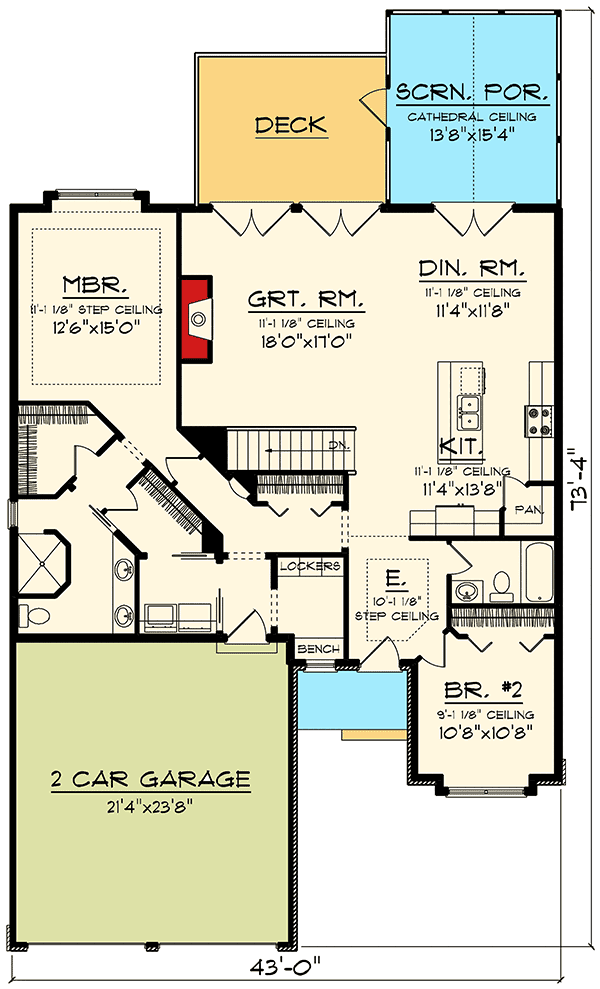 Plan 89907AH: Quaint Charmer With French Flair - Floor Plan - Main Level - European