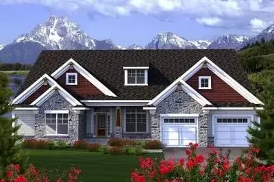 Center Entry House Plan with Great Room
