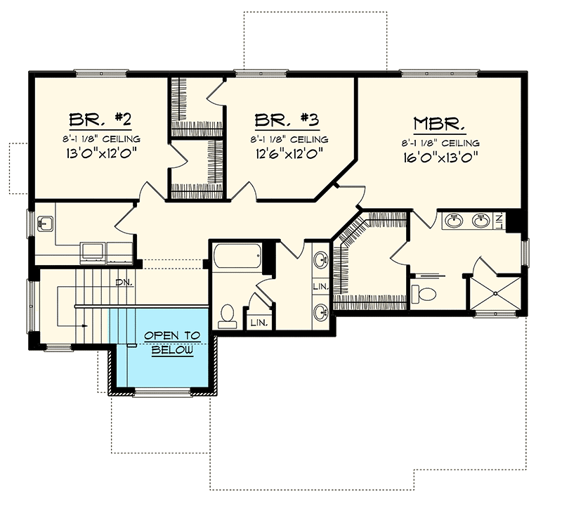 Plan 89917AH: Stone, Stucco and 2-Story Entry - Floor Plan - 2nd Floor - Northwest