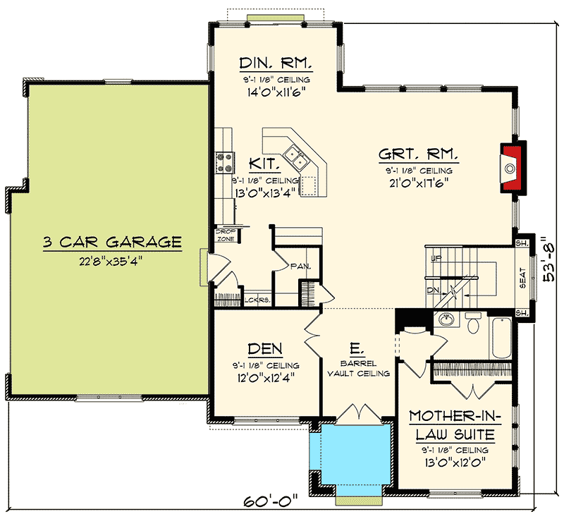 Plan 89927AH: European Style Home with Video - Floor Plan - Main Level - European, Traditional