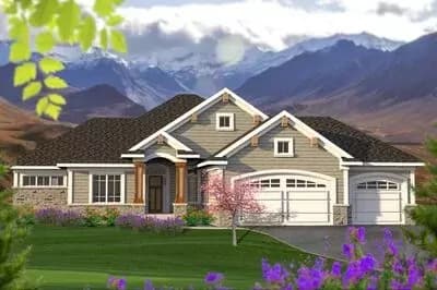 2-Bed Ranch with Craftsman Accents