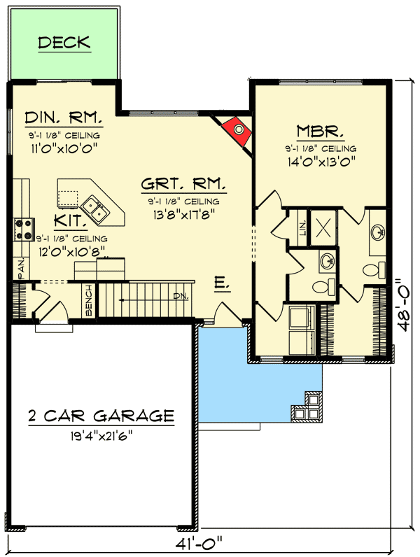 Plan 89958AH: Craftsman Ranch for the Sloping Lot - Floor Plan - Main Level - Craftsman, Northwest, Ranch