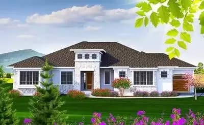 One Level Flexible Tuscan Home Plan
