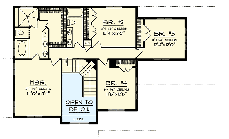 Plan 89970AH: 2 Story Traditional Farmhouse Plan - Floor Plan - 2nd Floor - Country, Craftsman, Farmhouse, Traditional