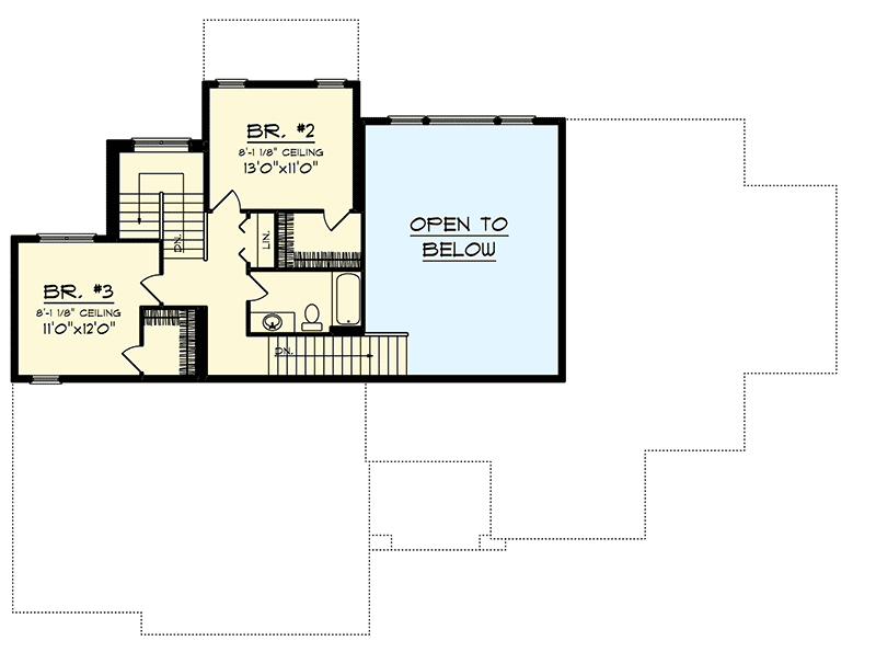 Plan 89971AH: 2 Story Arch-Topped Entry - Floor Plan - 2nd Floor - Northwest, Traditional