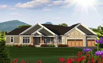 Ranch House Plan with In-Law Suite