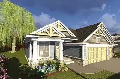 3 Bed Craftsman Ranch with Open Concept Floor Plan