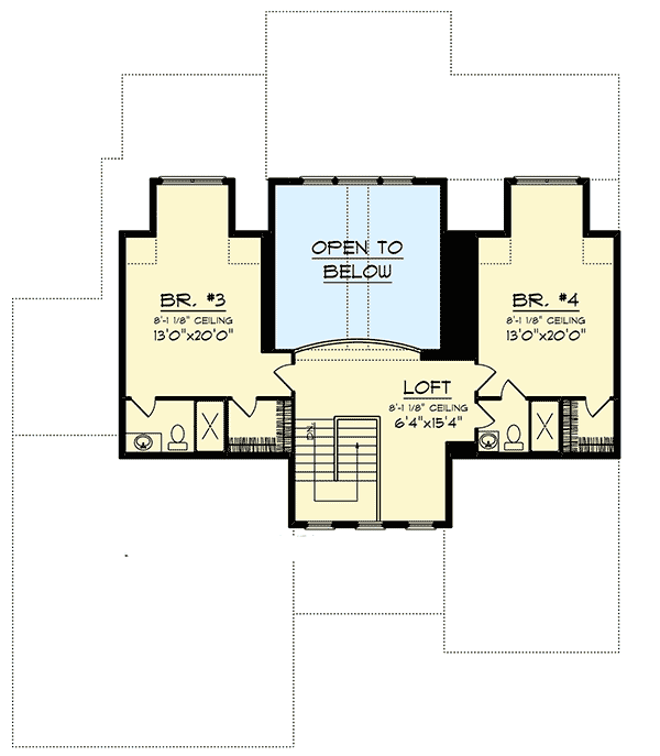 Plan 89995AH: 2 Story Craftsman with Covered Porch - Floor Plan - 2nd Floor - Craftsman