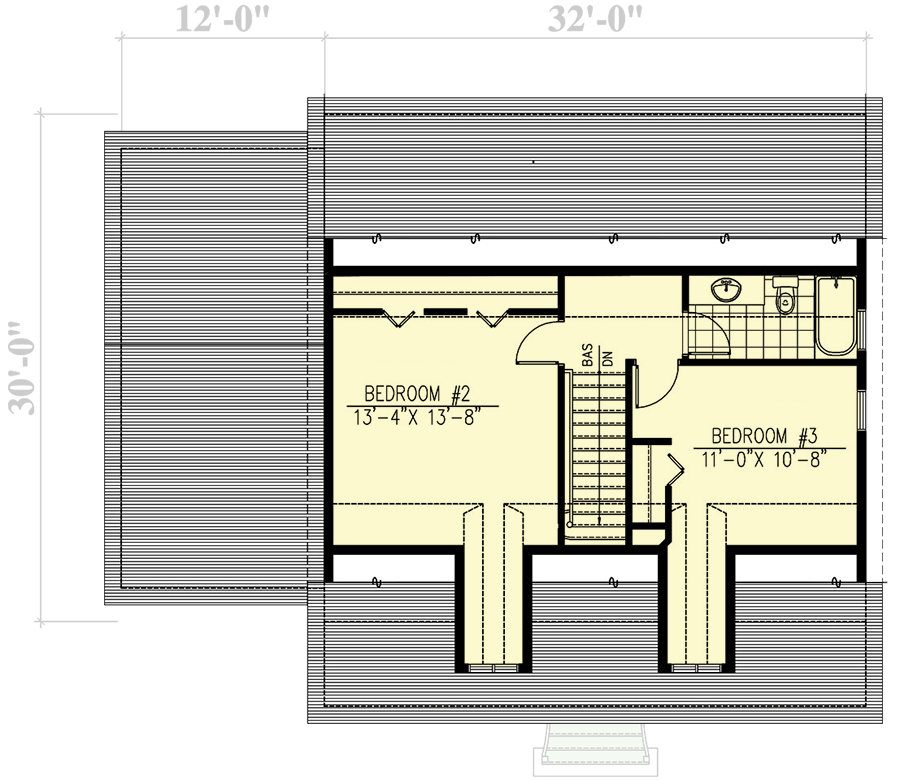 Plan 90002PD: 3-Bed Country House Plan with Attached Garage - 1565 Sq Ft - Floor Plan - 2nd Floor - Country